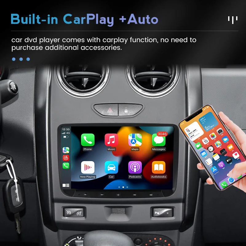 2 Din Android 11.0 Car Radio GPS For Dacia Sandero Duster Renault Captur Lada Xray Logan Multimedia Player Auto Carplay |