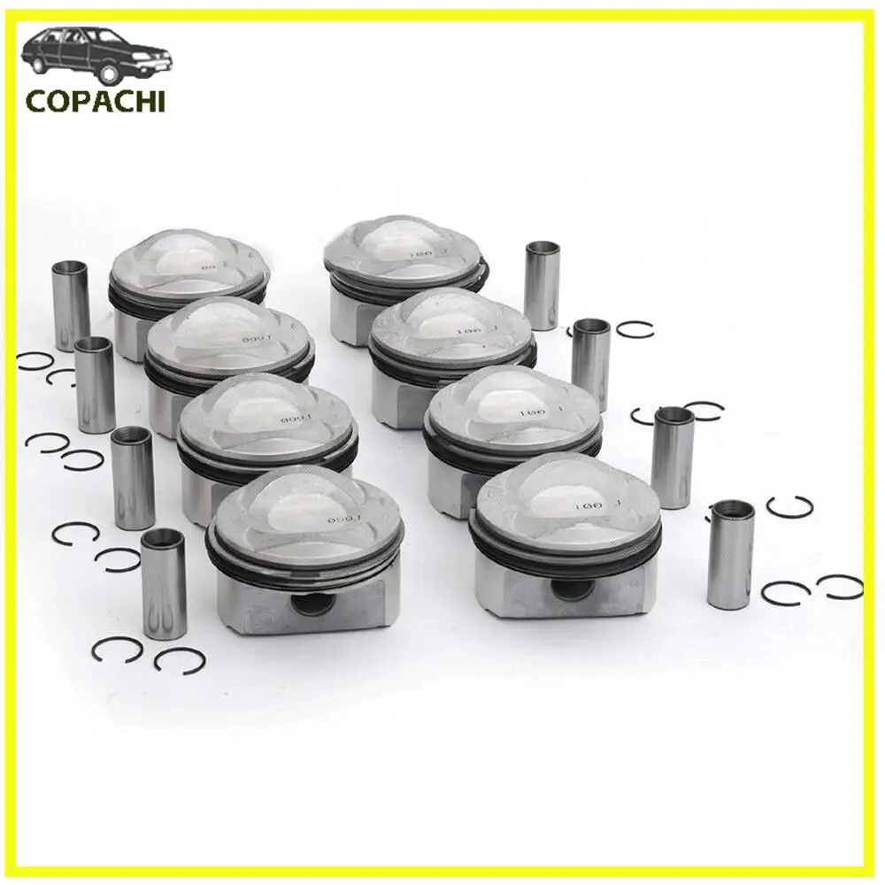 8pcs Pistons And Rings Set Φ84.5mm STD Φ20mm 079107065DC 07910065AD for VW Touareg AUDI S5 A6 A8 Q7 4.2L FSI BVJ CAU V8 DOHC 40V