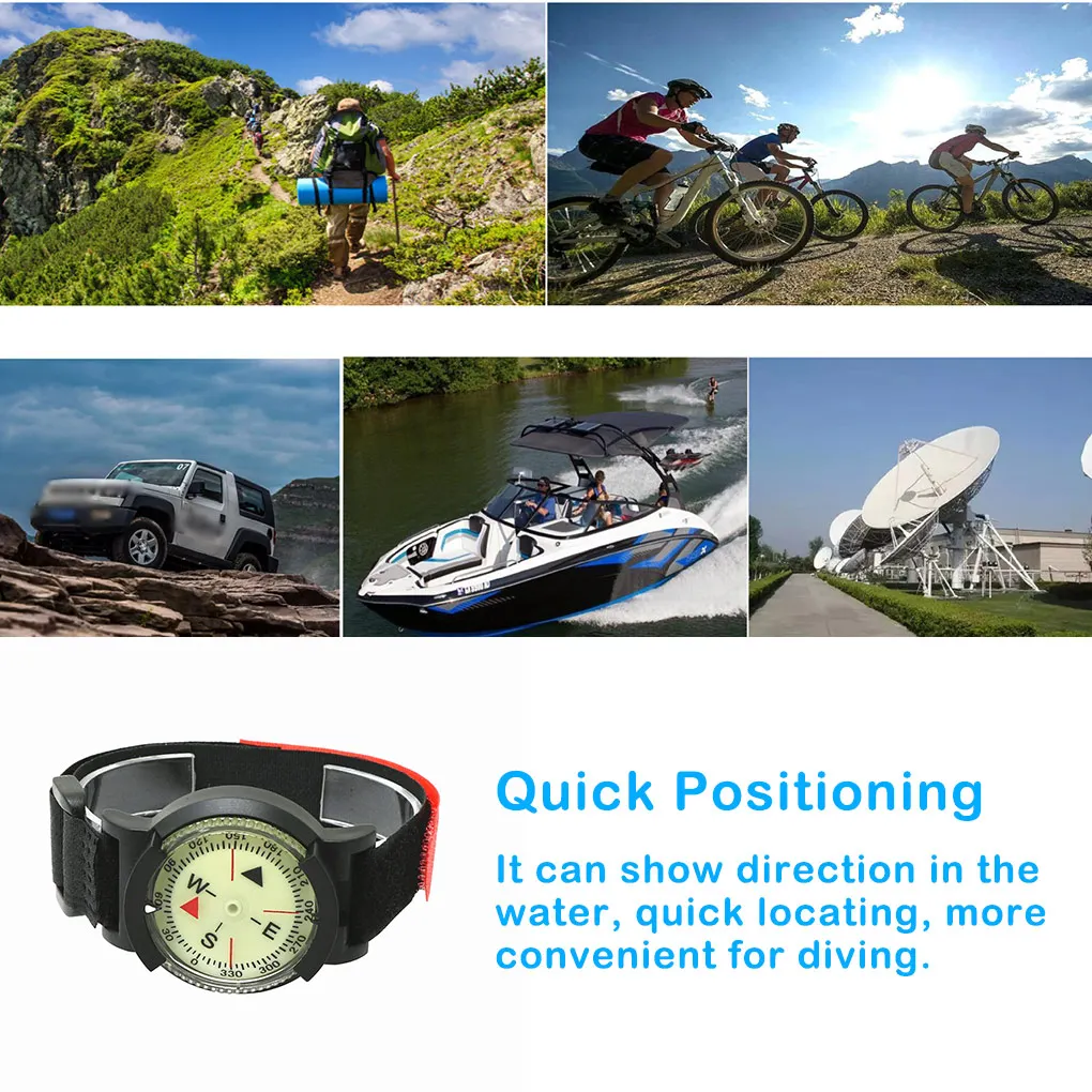 

Wristband Sighting Compasses Diving Clear Scale Navigation Side Window Quick Positioning Tool Strong Lodestone Luminous Dial