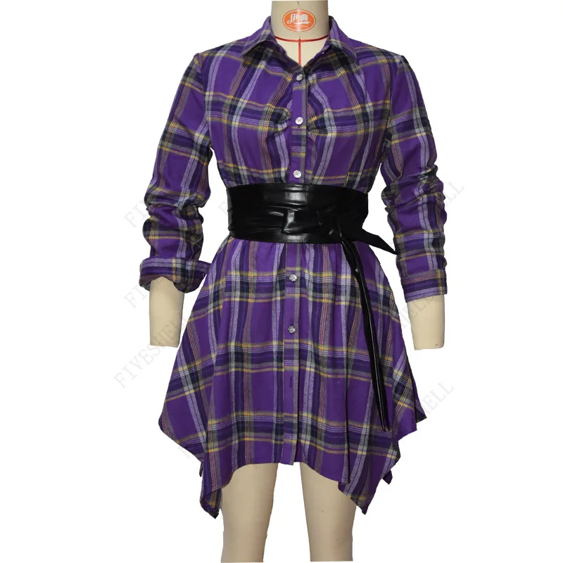 Женское платье-рубашка с длинным рукавом повседневное винтажное платье в