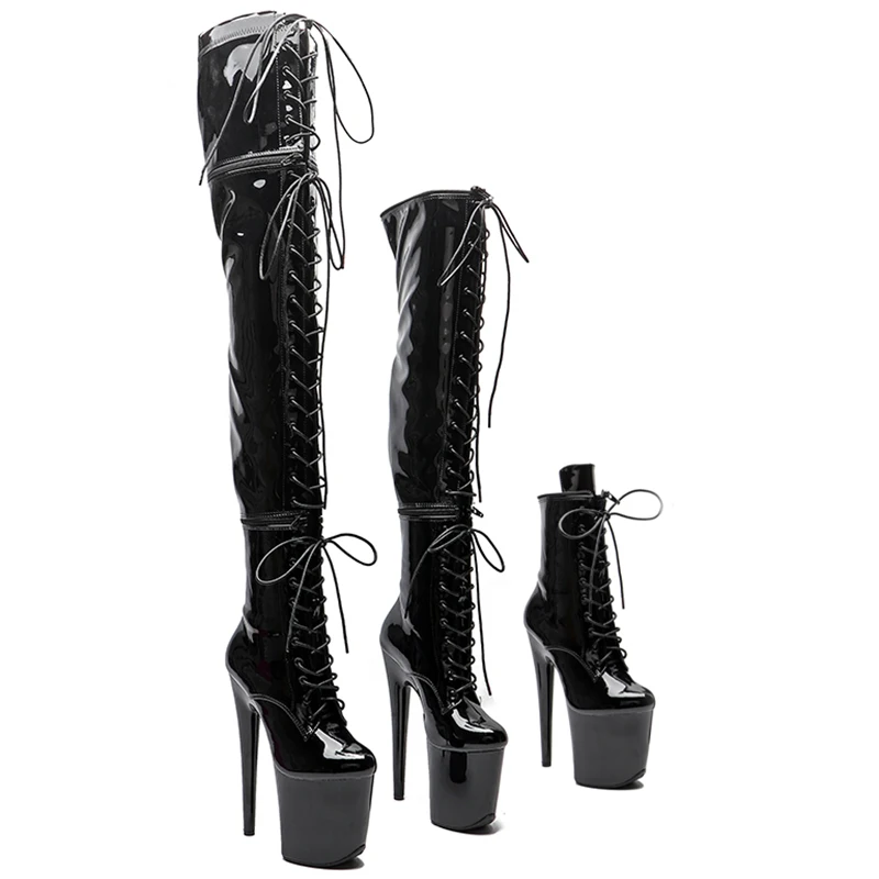 Leecabe/20 см/8 дюймов лакированные ботинки из искусственной кожи на молнии женские