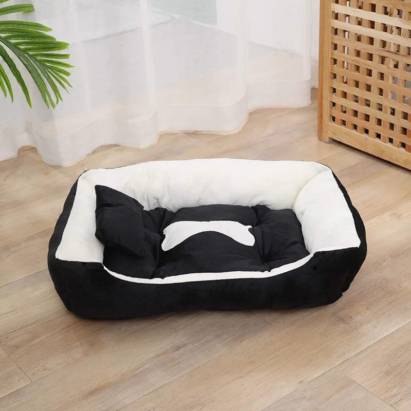 

Luxury Leather Dog Beds Waterproof Cozy Pet Dog Basket Cat Kennel Removable Mattress for Puppy Big Animals Bulldog Teddy