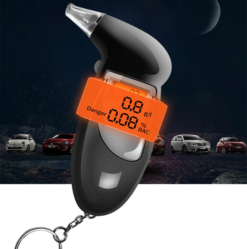 Breath Alcohol Tester Breathalyzer alcohol detector with LCD Screen BAC Detector on Keychain