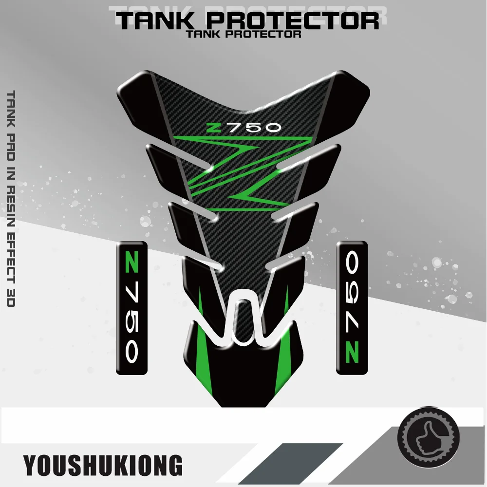 

3D Carbon Fiber Motorcycle 3D Tank Pad Protective Decal Sticker Fit Z750 Z 750 R 7R NINJA ABS