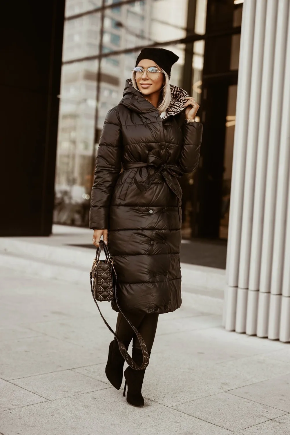 Autumn Winter Printing Hooded Woman Parkas Winter Long Coat for Women Winter Women Jacket