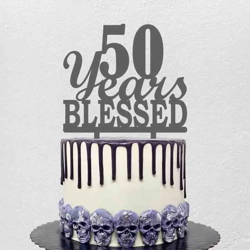

50 Years Blessed Anniversary Cake Topper Custom Your Number Years Blessed For Wedding Anniversary and Birthday Cake Decoration