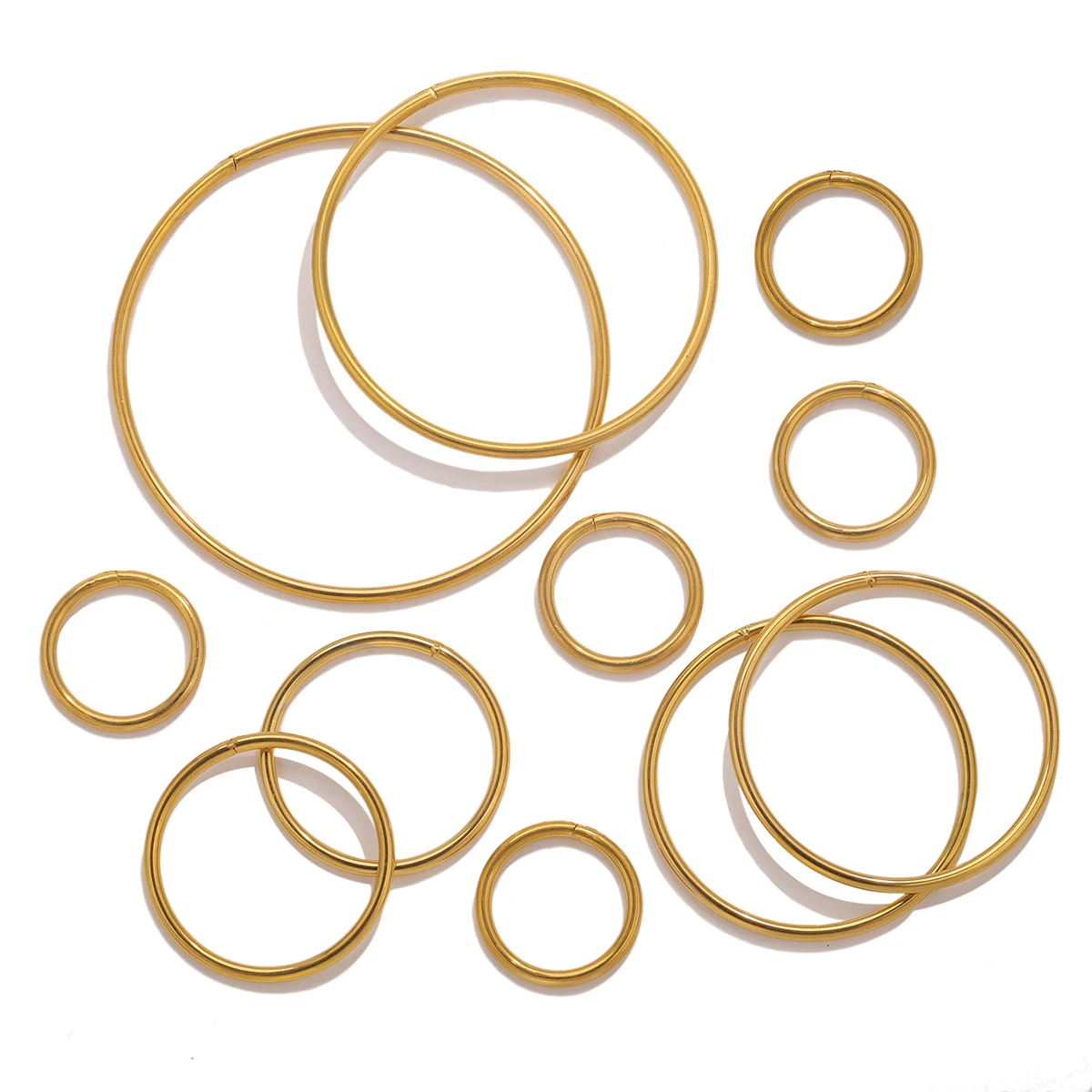 10pcs Stainless Steel Circle Ring Hoops Earring Wires Connectors Closed Circle Rings For DIY Pendant Jewelry Making Wholesale