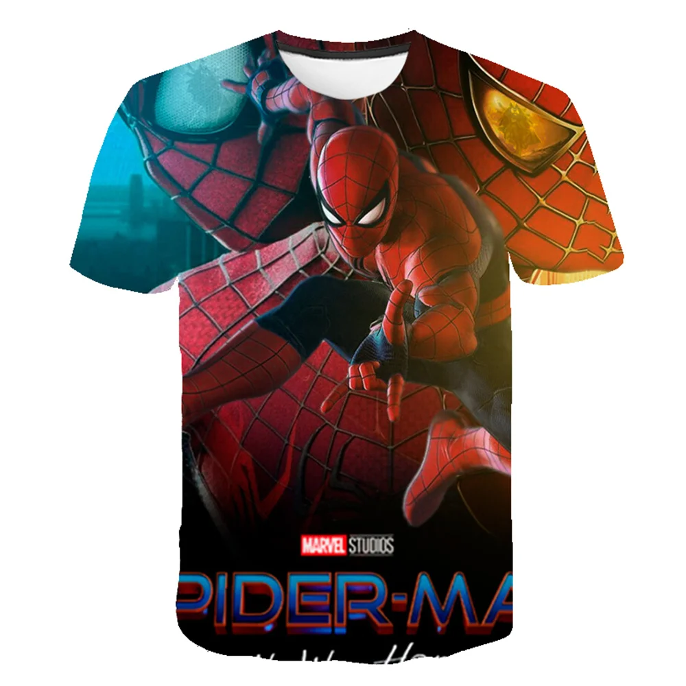 

Summer Marvel Spiderman T-Shirts Clothes Fashion Tops Tees Kids Cartoon 1-14 Years Harajuku T Shirts Costumes Children Clothing