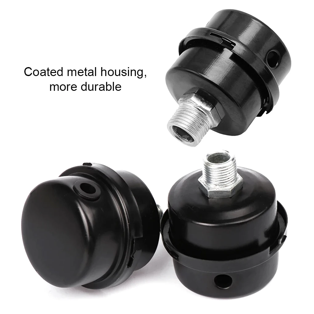 Silencer Threaded Connector Metal Housing Intake Noise Muffler Machine Hardware Replacing Parts 16mm