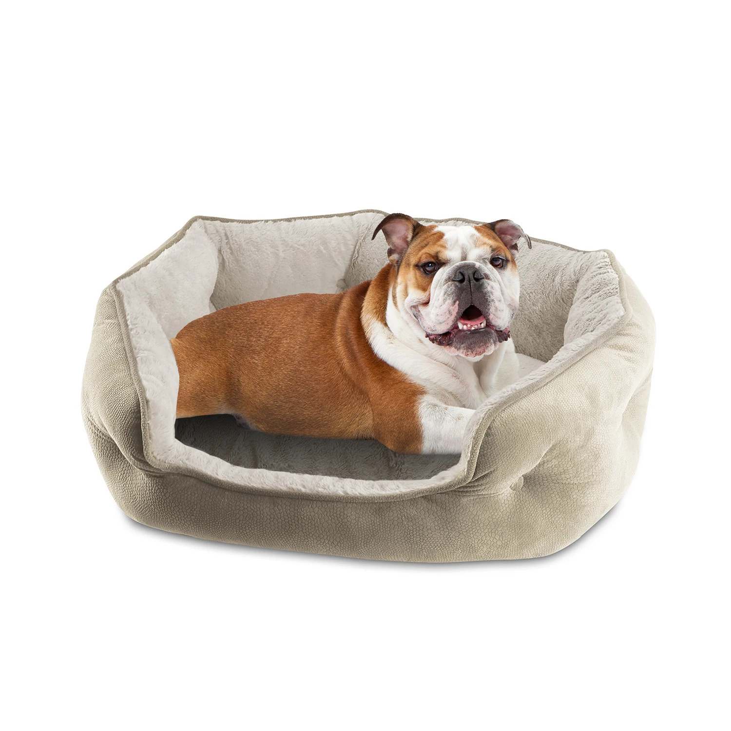 

HMTX Arlee Cozy Oval Round Cuddler Dog Bed - Memory Foam - Chew Resistant - Medium, Large (choose your color)