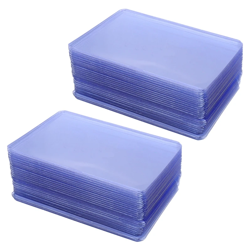 

50Pcs Holder Toploaders and Clear Sleeves for Collectible Trading Basketball Sports Cards 35PT Rigid Plastic