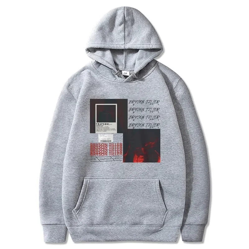 Рэпер Bryson Tiller T R A P S O U L Толстовка с принтом музыкального альбома Мужская хип-хоп