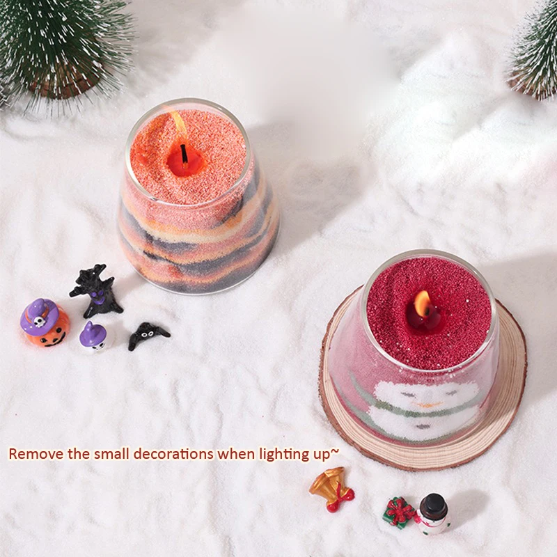 Рождество Хэллоуин DIY песочная живопись свечи орнамент ручные подарки атмосфера