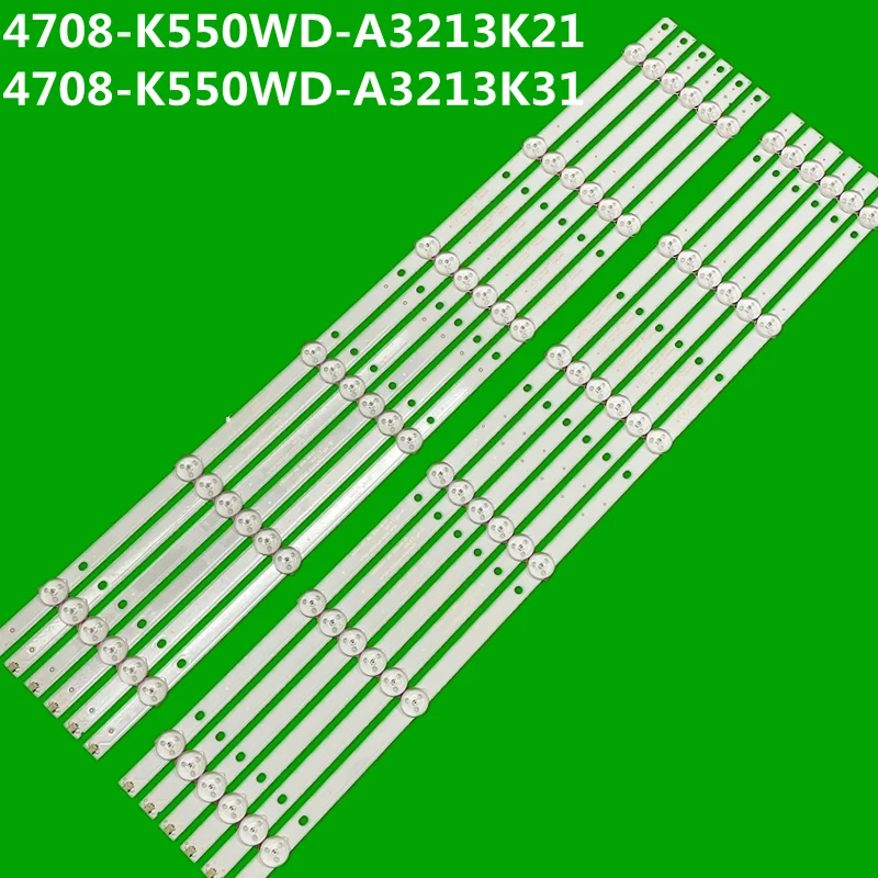 12 шт., Светодиодная лента 562 мм, 6 ламп 4708-K550WD-A3213K31 4708-K550WD-A3213K21 K55WD7 A3 Fo 55PUF6050/T3 55UH6501/T3 55PFF5201/T3