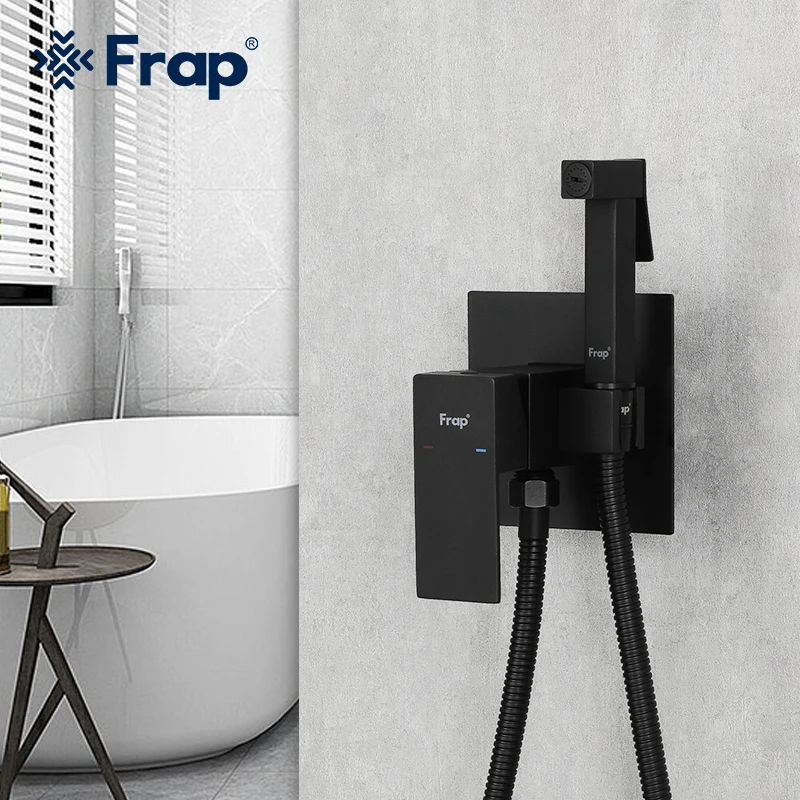 

Frap Black/Brushed Bidet Faucet Bathroom Faucets Personal Hygiene Faucet Stainless Steel Toilet Tap Wall Mounted Cold Hot Water