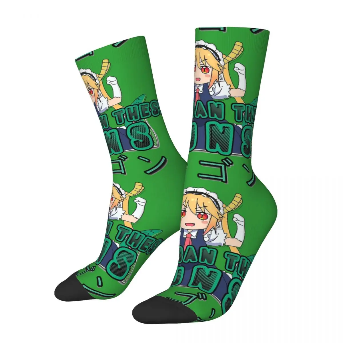 

Забавные счастливые мужские Компрессионные носки, нельзя проверить это винтажное оружие, Harajuku Miss Kobayashis Дракон горничная, аниме, хип-хоп, кор...