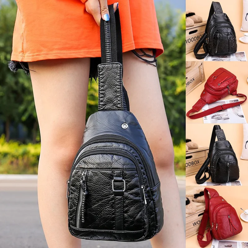 

Bags For Women Newly Women Chest Pack Female Sling Bags Crossbody Waterproof Shoulder Chest Bag Casual Pu Leather Messenger Pack