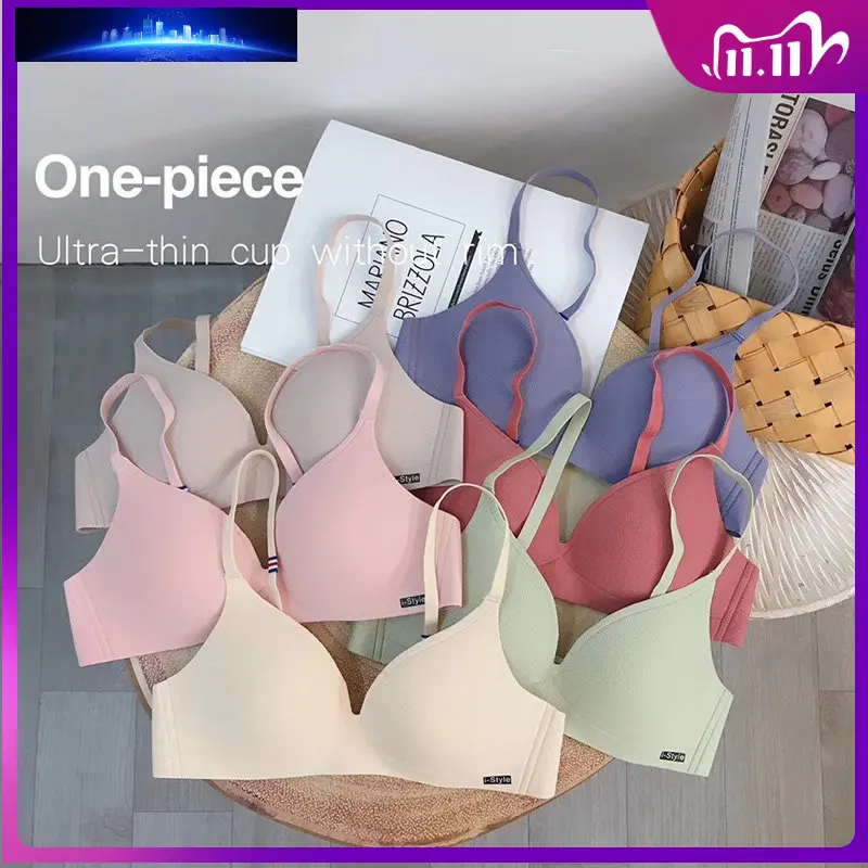 

Girl Small Breasts Bra for Women Small Size Comfort Wireless Gather Sexy Push Up Simple Lingerie Seamless Brassiere Bralettle