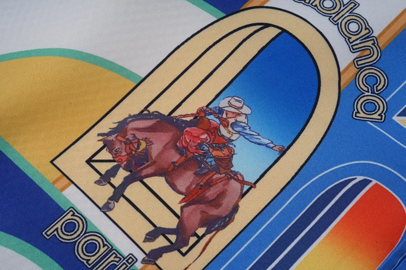 Paris Casablanca Fantasy Gate Knight Print Mesh Shorts Set Men Women Hawaii Beach Holiday Seaside Surt Suit