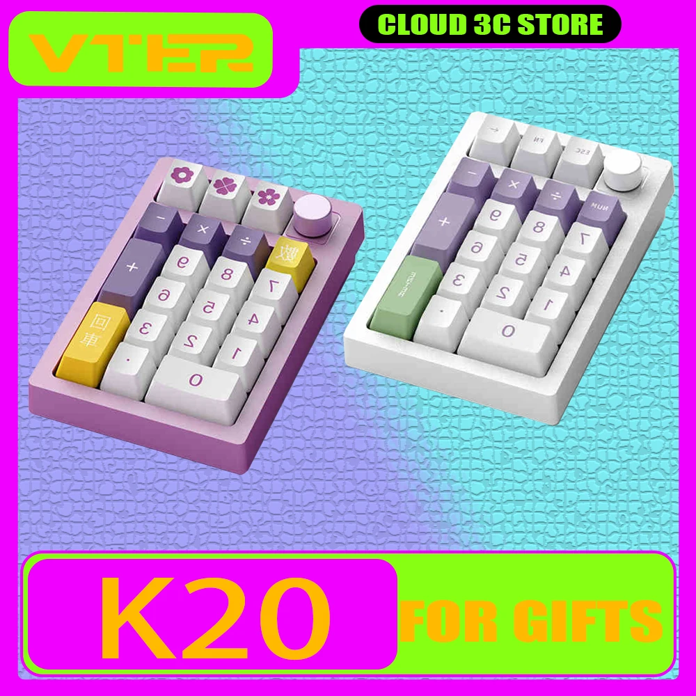 Механическая клавиатура VTER K20 многофункциональная ручка RGB трехрежимная