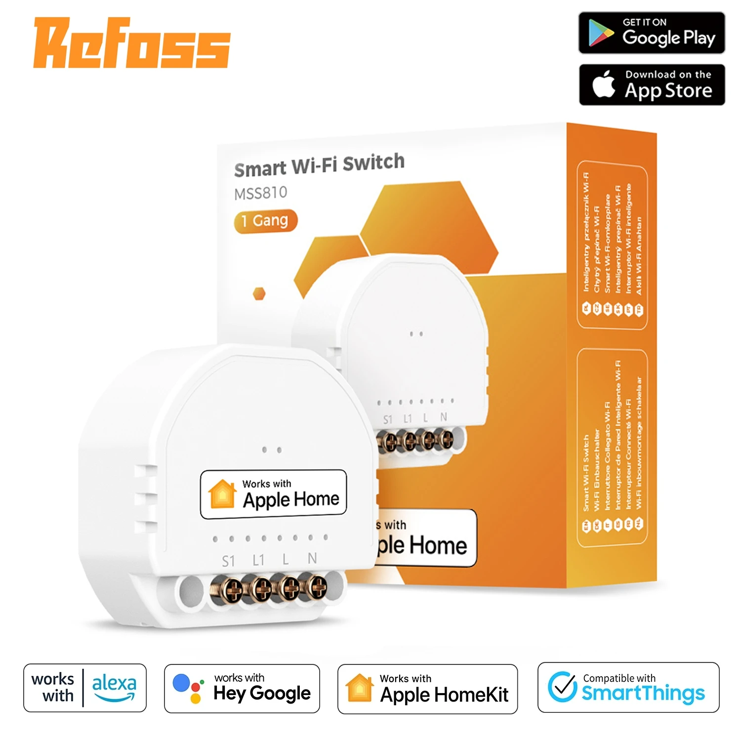 Refoss WiFi HomeKit 1 группа способ DIY модуль умного переключателя переключатель света для
