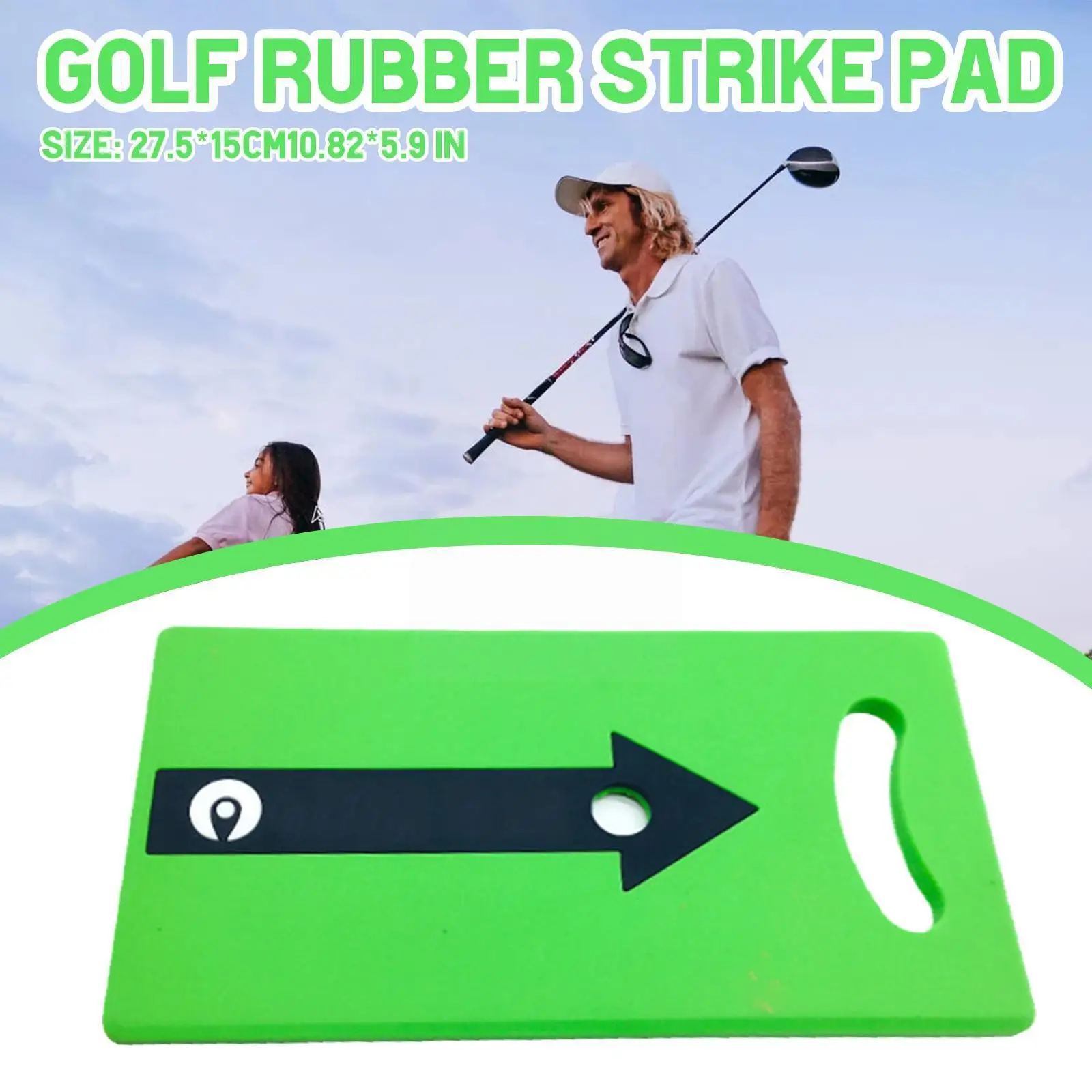 

Rubber Golf Practice Mat 27.5x15cm Artificial Lawn Durable Hitting Practice Training Rubber Pad Training Pad Outdoor/Indoor W0M0