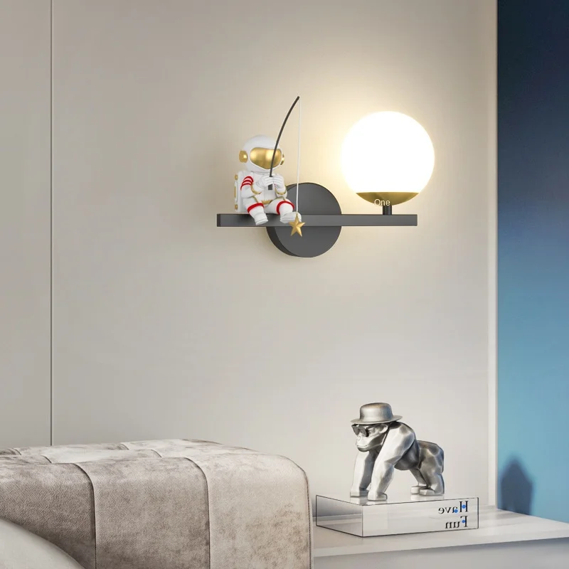 Homhi Astronaut Sconce Wall Lights Modern Home Decorative Wall Luminaire Living Children's Room Bedside Reading Lamp HWL-083