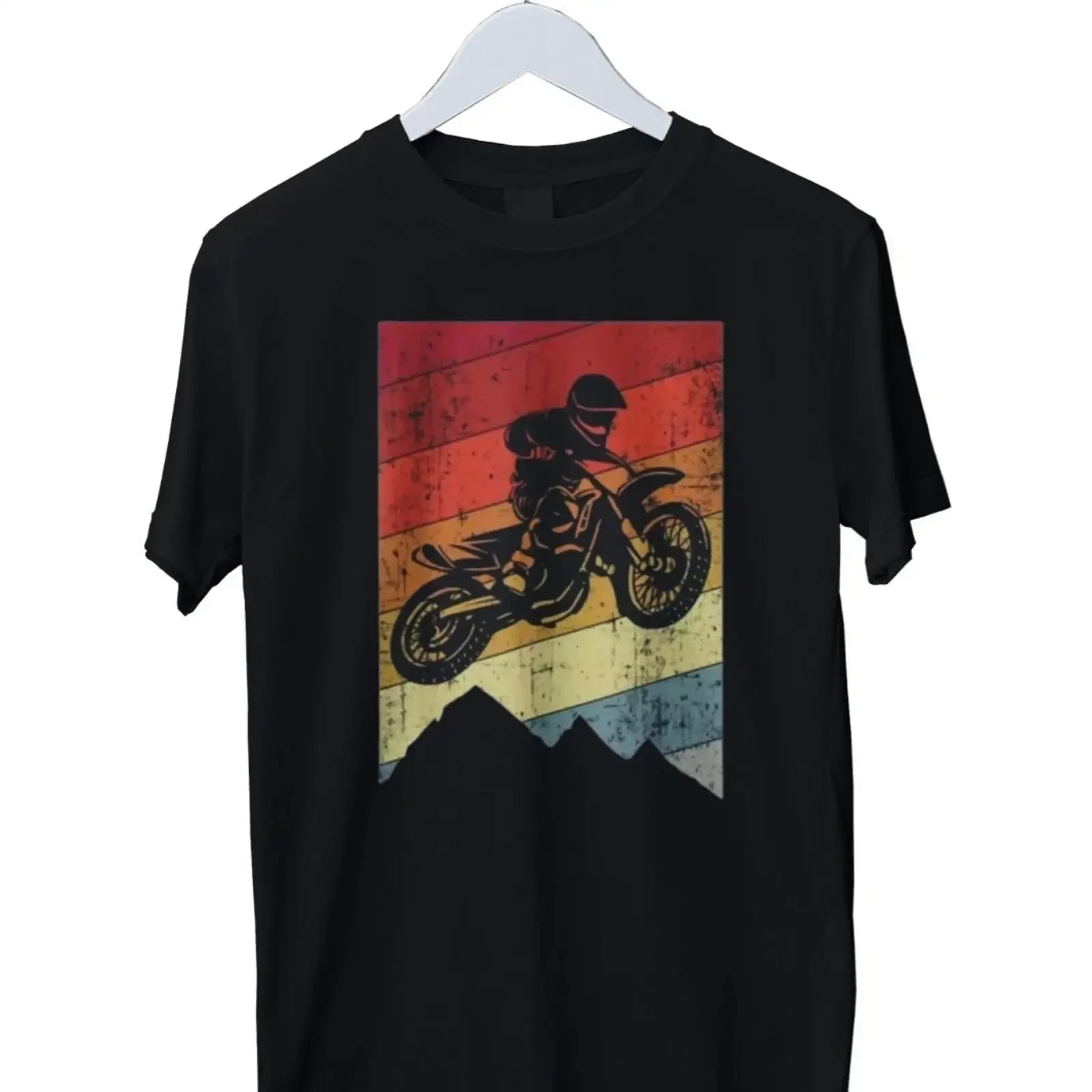 Фото Винтажная ретро-футболка с принтом мотоцикла и велосипеда, размеры S, M, L, XL, 2XL, 3XL, 4XL, с эффектом потертости, удобная, дизайнерская, стильная, унисекс, универсальная. №1