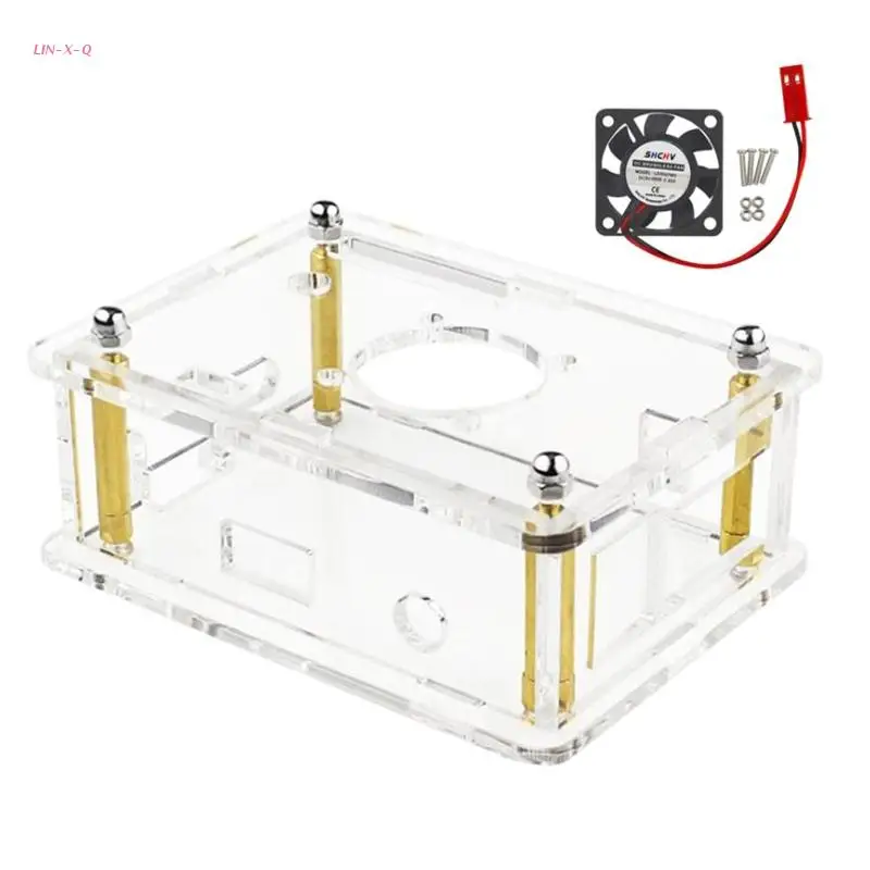 

W8KA Case for Orange Pi 3 Lts w/ Cooling Fan Heat Dissipation Enclosure Clear Acrylic