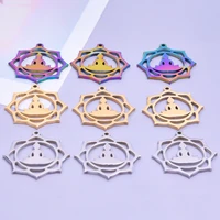 5pcs buddha zen yogo lotus flower stainless steel charms for necklace pendant diy fashion earringjewelry making supplies bedels