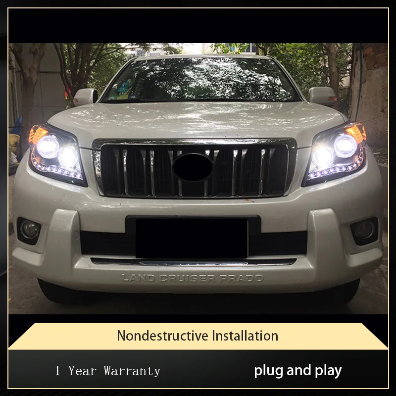 Фары для Toyota Prado LC150 2010-2013 автомобильные фары DRL улучшенный дизайн глаза ангела