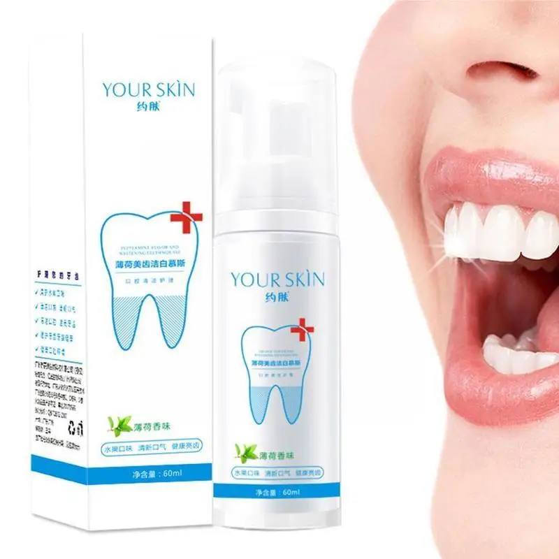 

60ml Whiten Teeth Cleaning Mousse Hygiene Stains Spots Tooth Remover Toothpaste Tool Dental Bubble Foam Cleaner Teeth S2g2