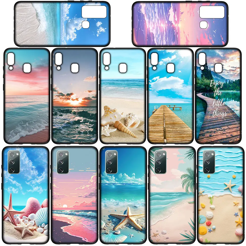 Мягкий чехол Sea Beach Travel Mountain для Samsung Galaxy S24 S23 Fe Ultra Plus A55 A35 A24 A25 A15 A05 M55 M15 телефона