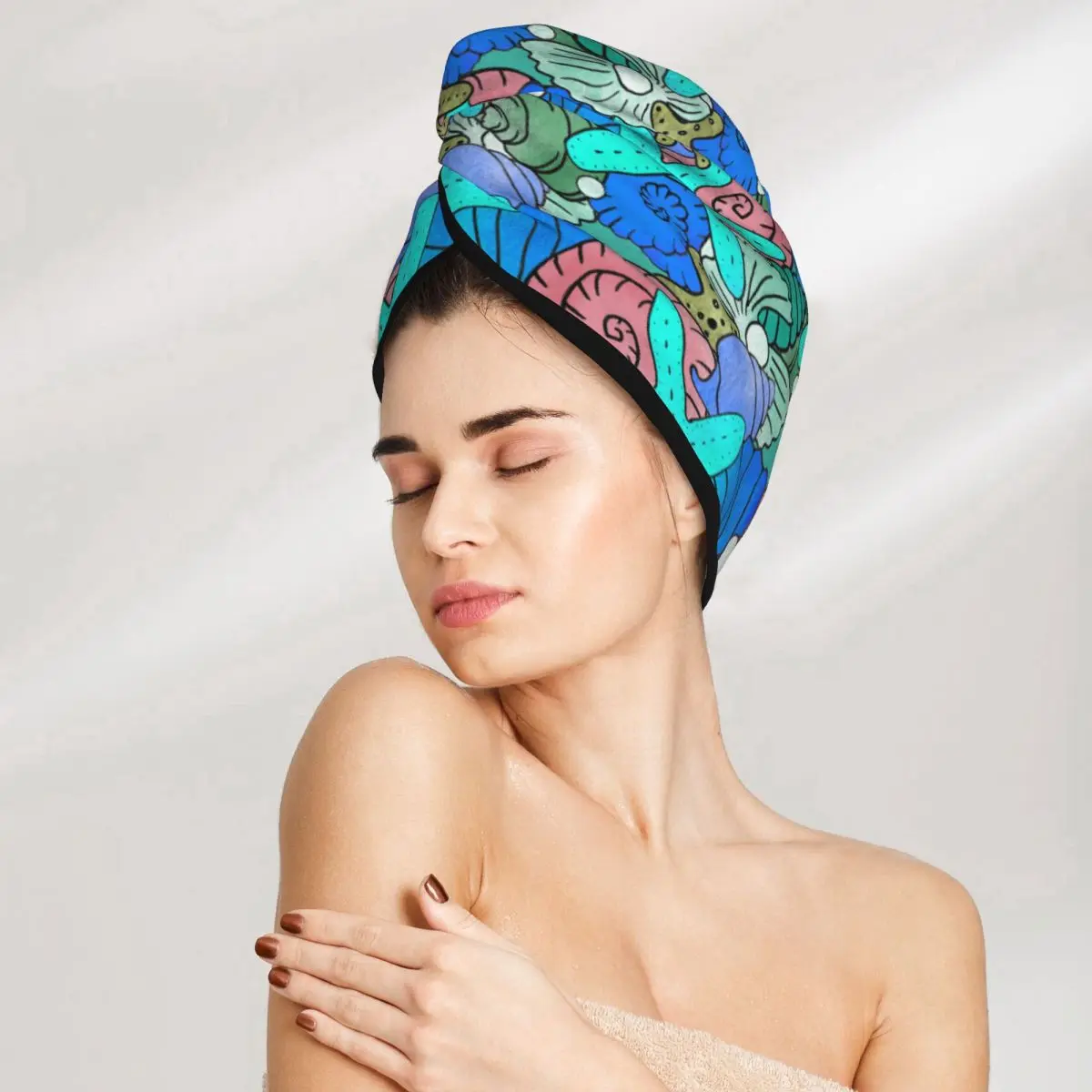 Cap Hat Bath Microfibertowel Cap Absorption Turban