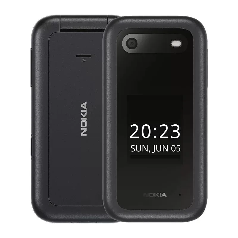 Фото Восстановленный мобильный телефон Nokia 2660 Flip 4G 2022, разблокированный, с двумя SIM-картами, двумя экранами 2,8 дюйма, аккумулятором 1450 мАч, функцией ожидания, для пожилых людей, с резервной функцией №5