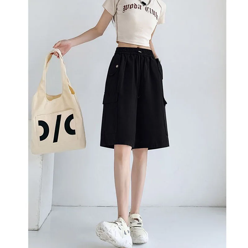 Women's Y2K Clothes Oversized Wide Leg High Waist New Loose Straight Cargo Pants Shorts Summer Korean Style 2023 Fashion
