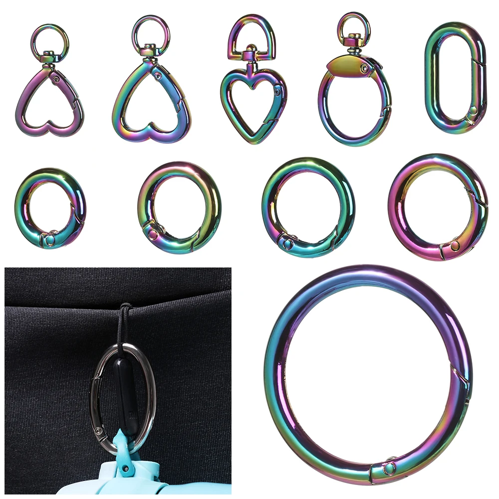 

Luggage Leathercraft Spring Gate Snap Clasp Trigger Dog Chain Clip Openable Keyring Metal Heart Ring Belt Strap Buckle