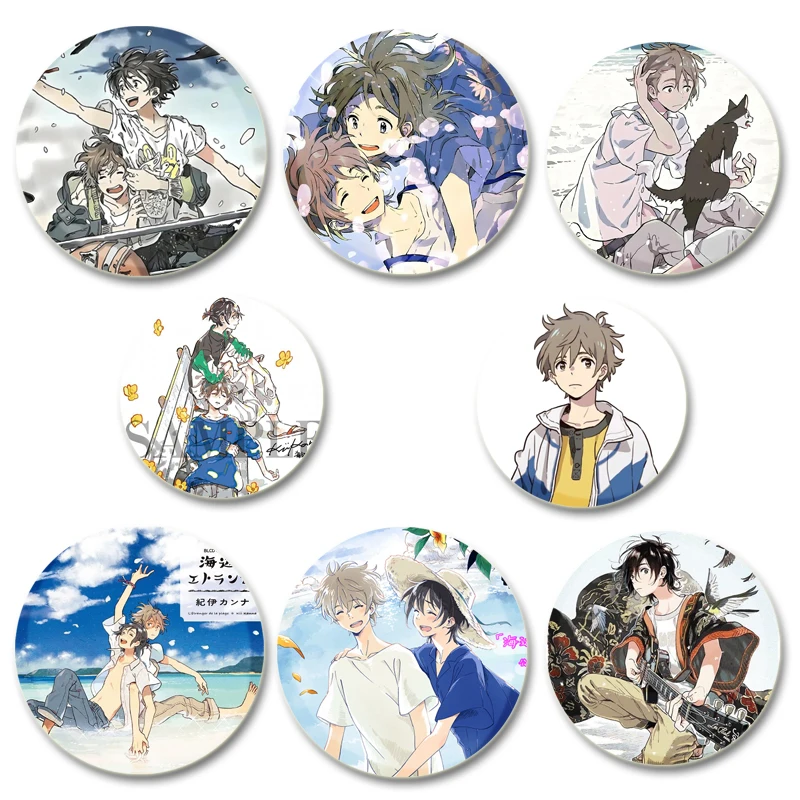 Anime Umibe No Etranger Seaside Stranger Soft Button Pin Decor Clothes Metal Gift Brooch Creative Funny Cute Badge Lover Fashion