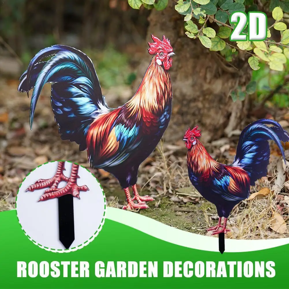 

Weatherproof Garden Rooster Sculpture Outdoor Garden Statues Housewarming Decor Porch And Gardens Decoration Yard Craft Orn R8z7