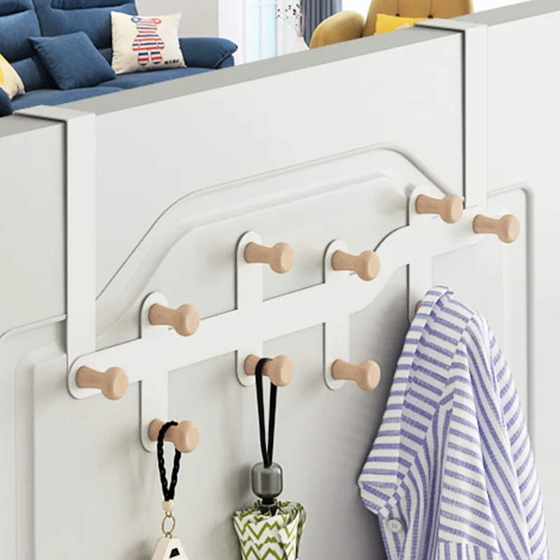 

Bedroom Rack Storage Hanger Home Supplies Clothes Coat Kitchen Punch Door Wall Door Mounted Free Rear Hanging Hook Wall Hook