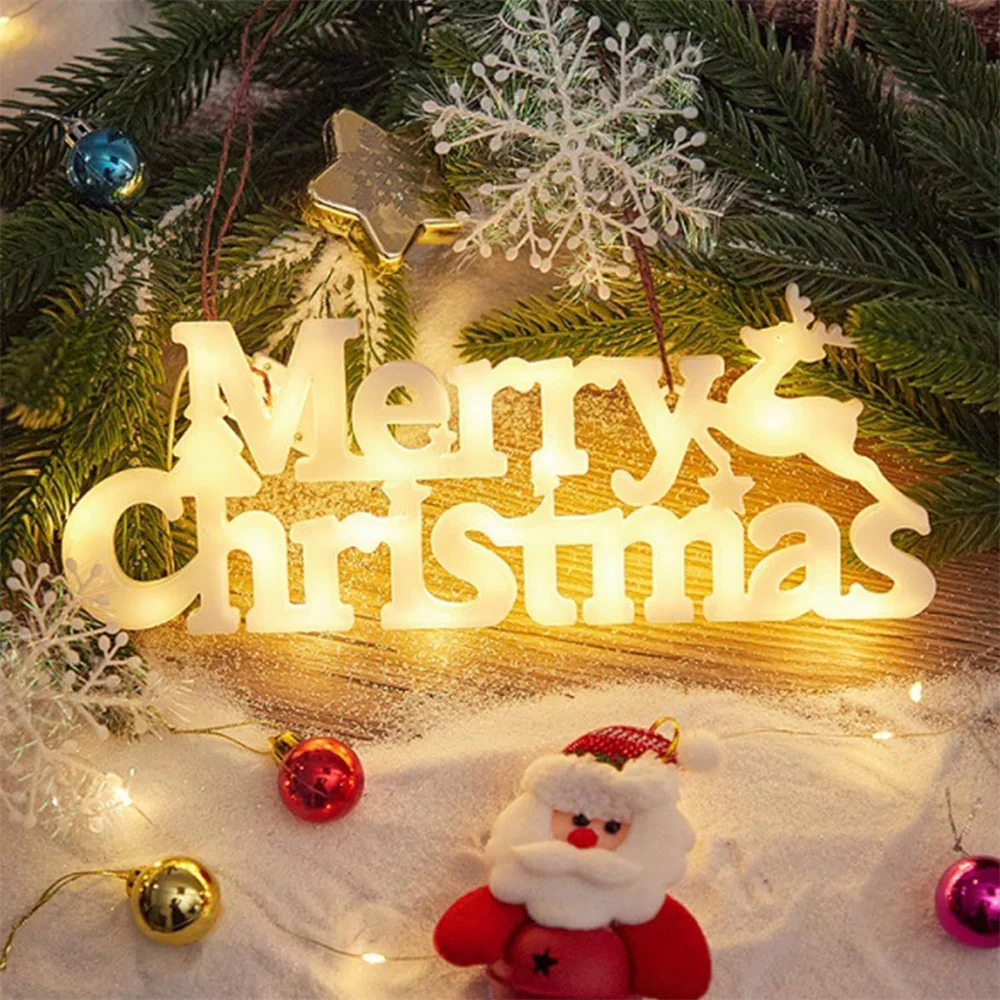 

Merry Christmas Sign for Christmas Decorations Christmas Tree Hanging Lighted Ornaments Xmas Decor for Wreath Outdoor Indoor