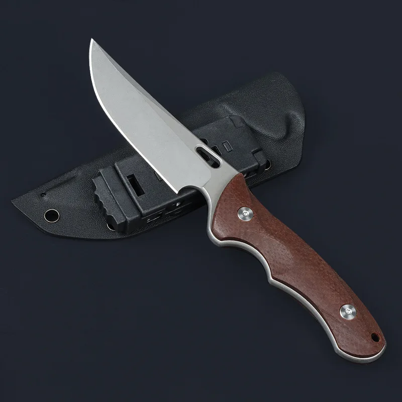 Нож с фиксированным лезвием 8CR14 стальное лезвие льняная ручка кухонные