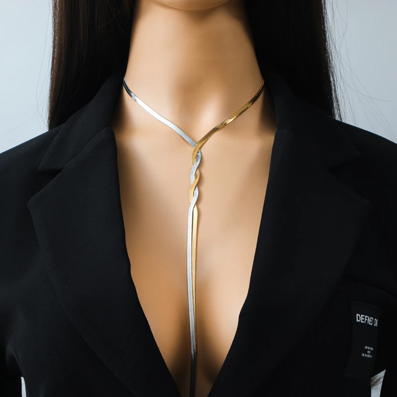 Женская цепочка-змея из нержавеющей стали