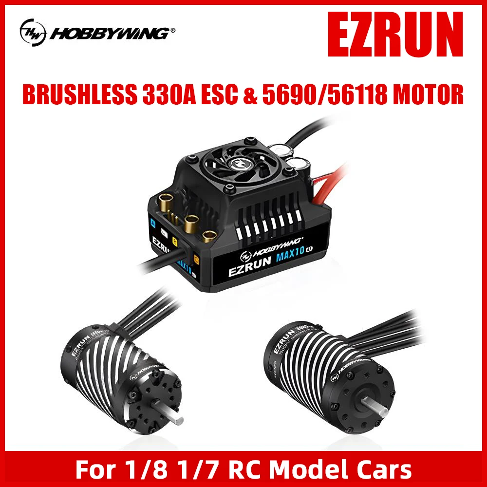 Фото HOBBYWING EzRun ESC Комбинированный бесщеточный бессенсорный двигатель 330A ESC 6 В/7,4 В/8,4 В IP67 5690 56118 Бесщеточный двигатель для радиоуправляемых автомобилей 1/8 1/7 №5