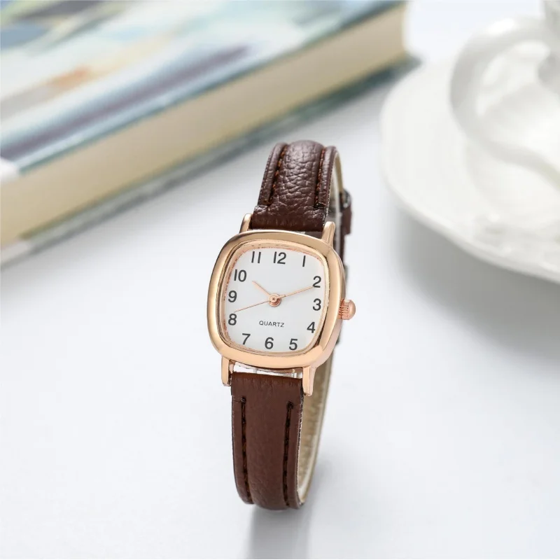 INS Square Watch Imitation Leather Belt Pin Buckle Quartz Watch Women's Fashion All-Match Women's Watch