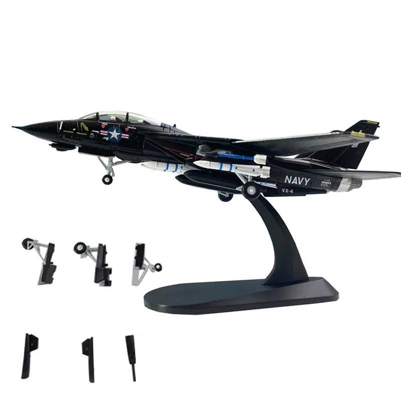 Фото 1/100 военно-морской флот Grumman F14 F-14A Tomcat VX-4 истребитель, металлическая военная игрушка, литая под давлением модель самолета для коллекции или подарка... №1