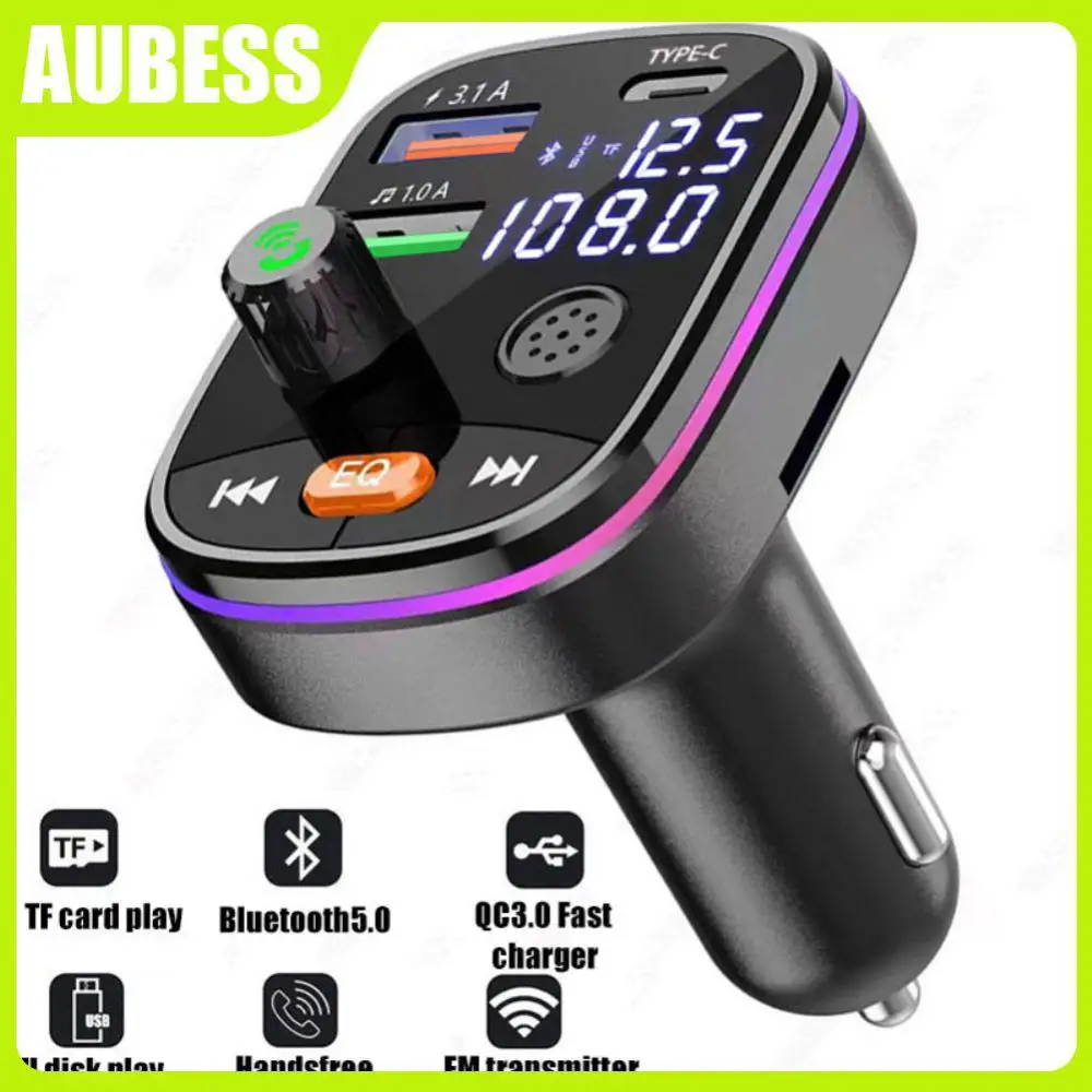 

Universal Fm Transmitter Pd 20w Car Charger 5.0 Wireless Car Kit Fm Modulator Dual Display Car Accessories Durable