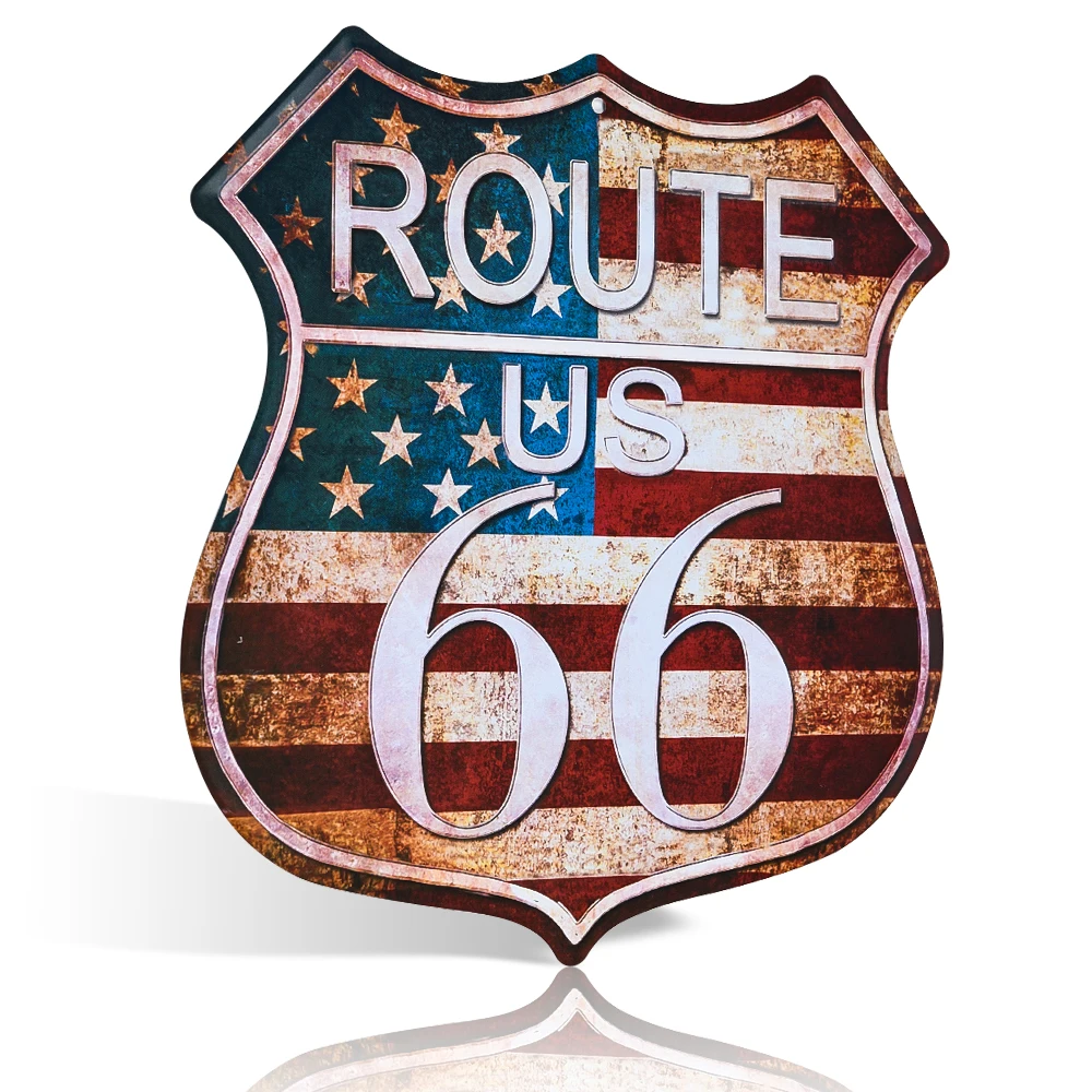 

Винтажный дорожный знак US Route 66