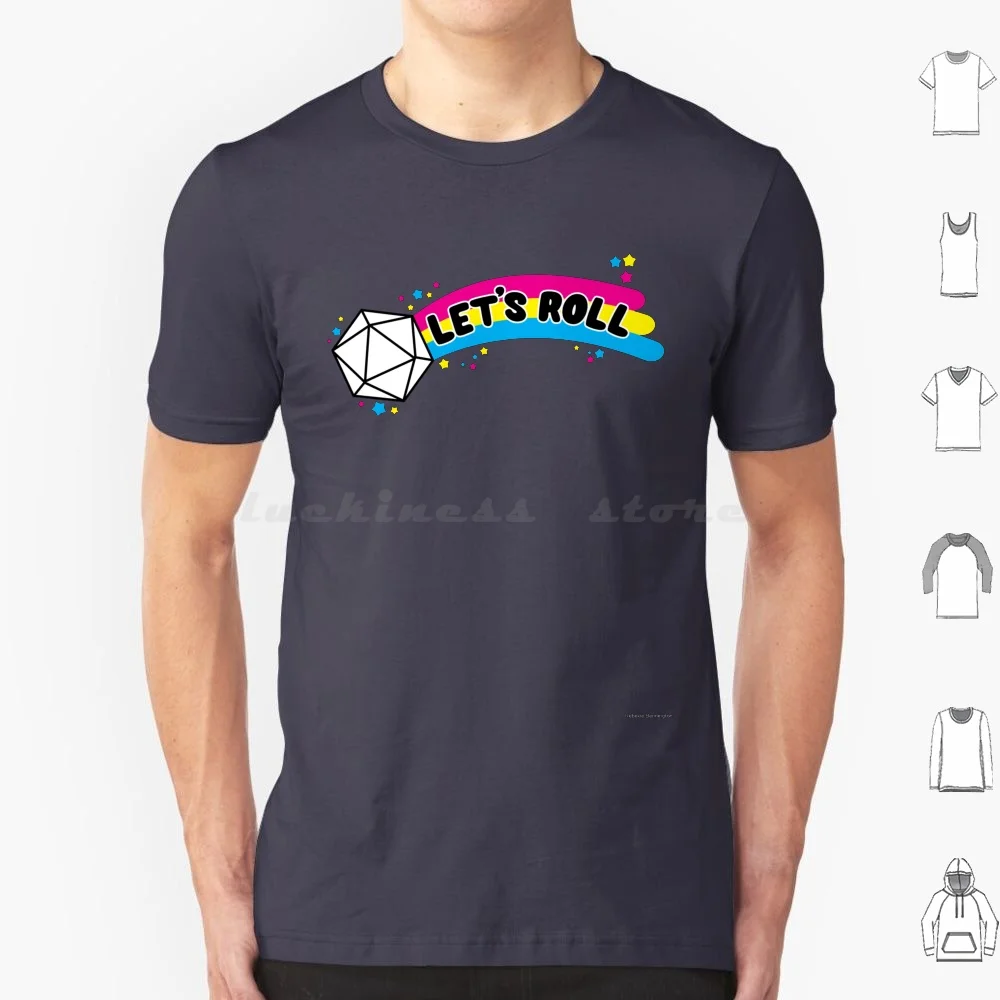 

Lets Roll T Shirt Cotton Men Women Diy Print D20 Gaming Rpg Role Dnd Dice Rainbow Nerd Geek Game Gamer Queer Sparkle Tabletop