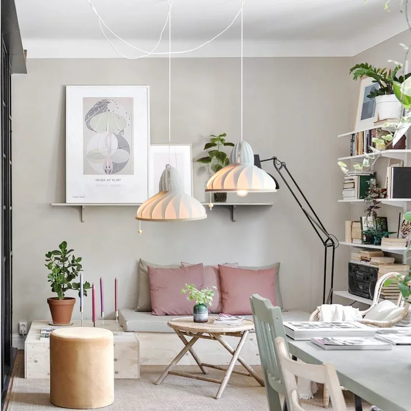 

Nordic B&B Chandelier Dining Room Living Room Bedroom Study Creative Lampshade Ins Japanese Lrigami Lamp